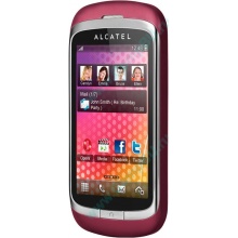 Красно-розовый телефон Alcatel One Touch 818 (Чебоксары)